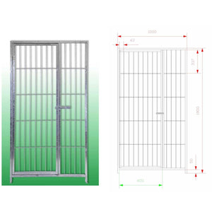Box per cani da esterno coperto e retro in legno zincatura elettrolitica da 200x300xh180 cm
