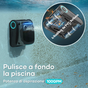 Aiper SCUBA S1 Pro 2025, Robot Pulisci Piscina 200Mq Autonomia 180Min, nero