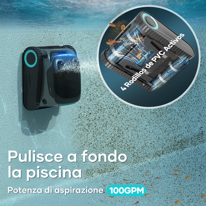 Aiper SCUBA S1 Pro 2025, Robot Pulisci Piscina 200Mq Autonomia 180Min, nero