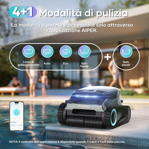 Aiper SCUBA S1 Pro 2025, Robot Pulisci Piscina 200Mq Autonomia 180Min, nero