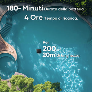 Aiper SCUBA S1 Pro 2025, Robot Pulisci Piscina 200Mq Autonomia 180Min, nero