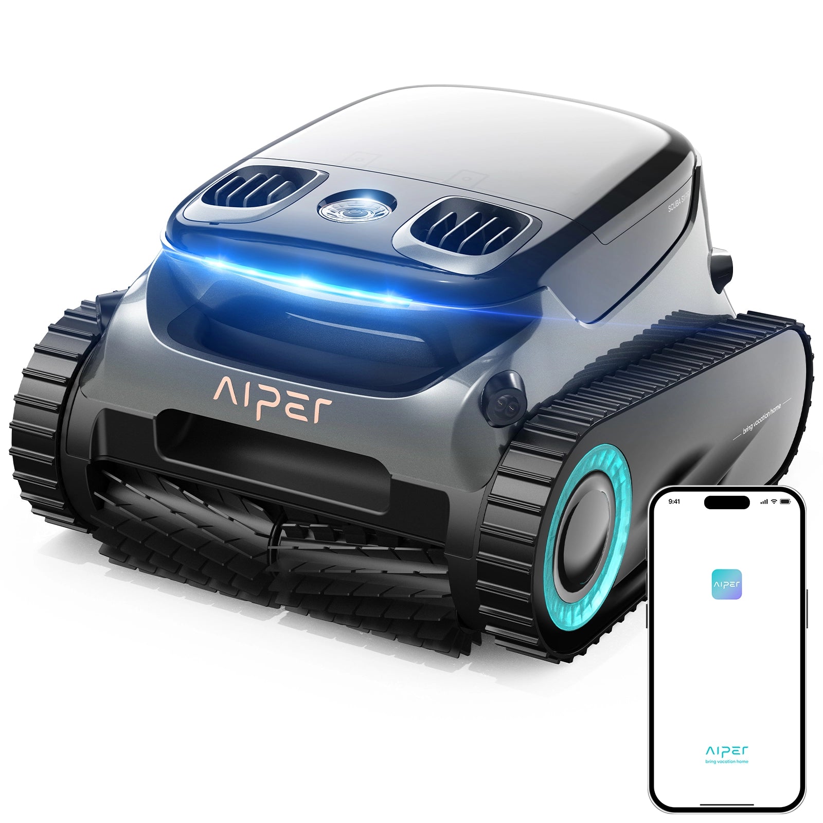 Aiper SCUBA S1 Pro 2025, Robot Pulisci Piscina 200Mq Autonomia 180Min, nero