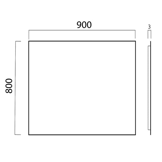 Lineabeta - Specchio LED Zenith 90x80cm senza telaio con antiappannamento