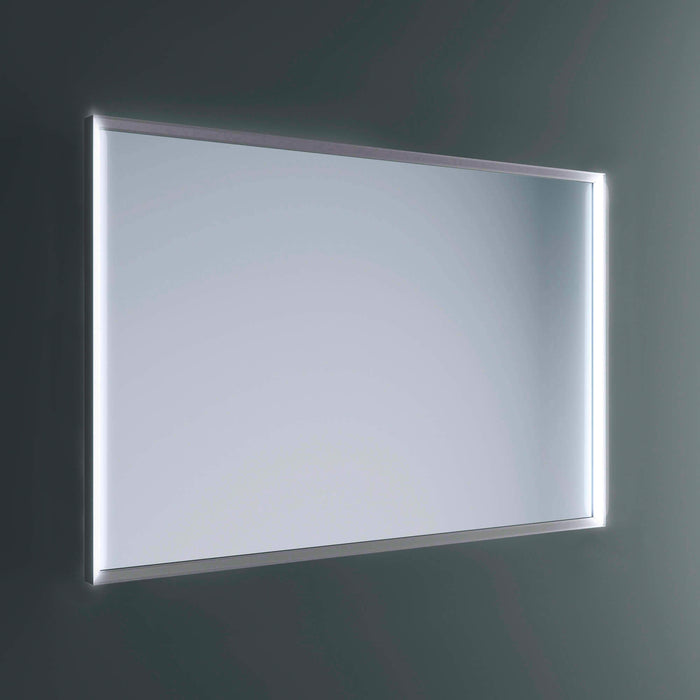 Lineabeta - Specchio LED Pyxis 60x80cm con cornice grigia e antiappannamento