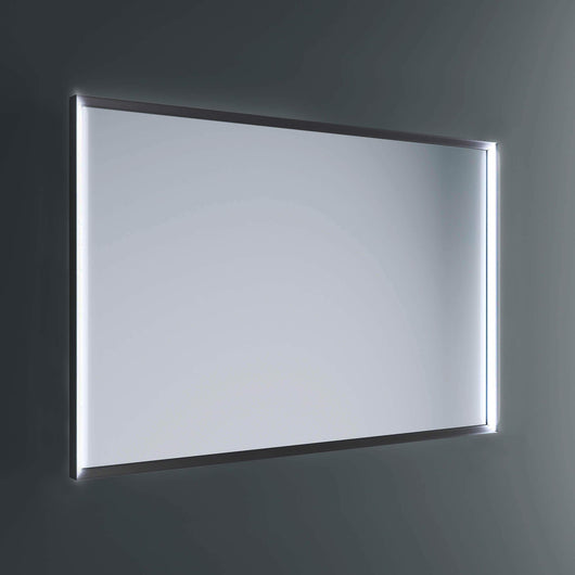Lineabeta - Specchio LED Pyxis 80x80cm con cornice nera e antiappannamento
