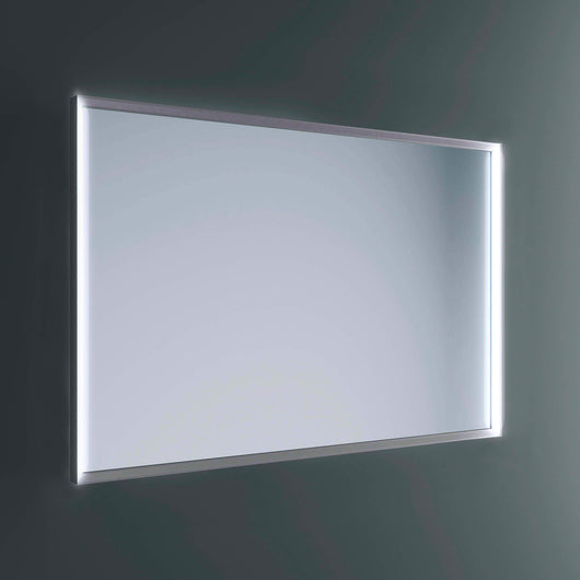 Lineabeta - Specchio LED Pyxis 90x80cm con cornice grigia e accensione a muro