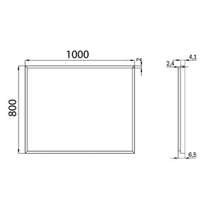Lineabeta - Specchio LED Pyxis 100x80cm con cornice bianca e accensione a muro