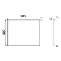 Lineabeta - Specchio LED Pyxis 90x80cm dimmerabile con cornice bianca