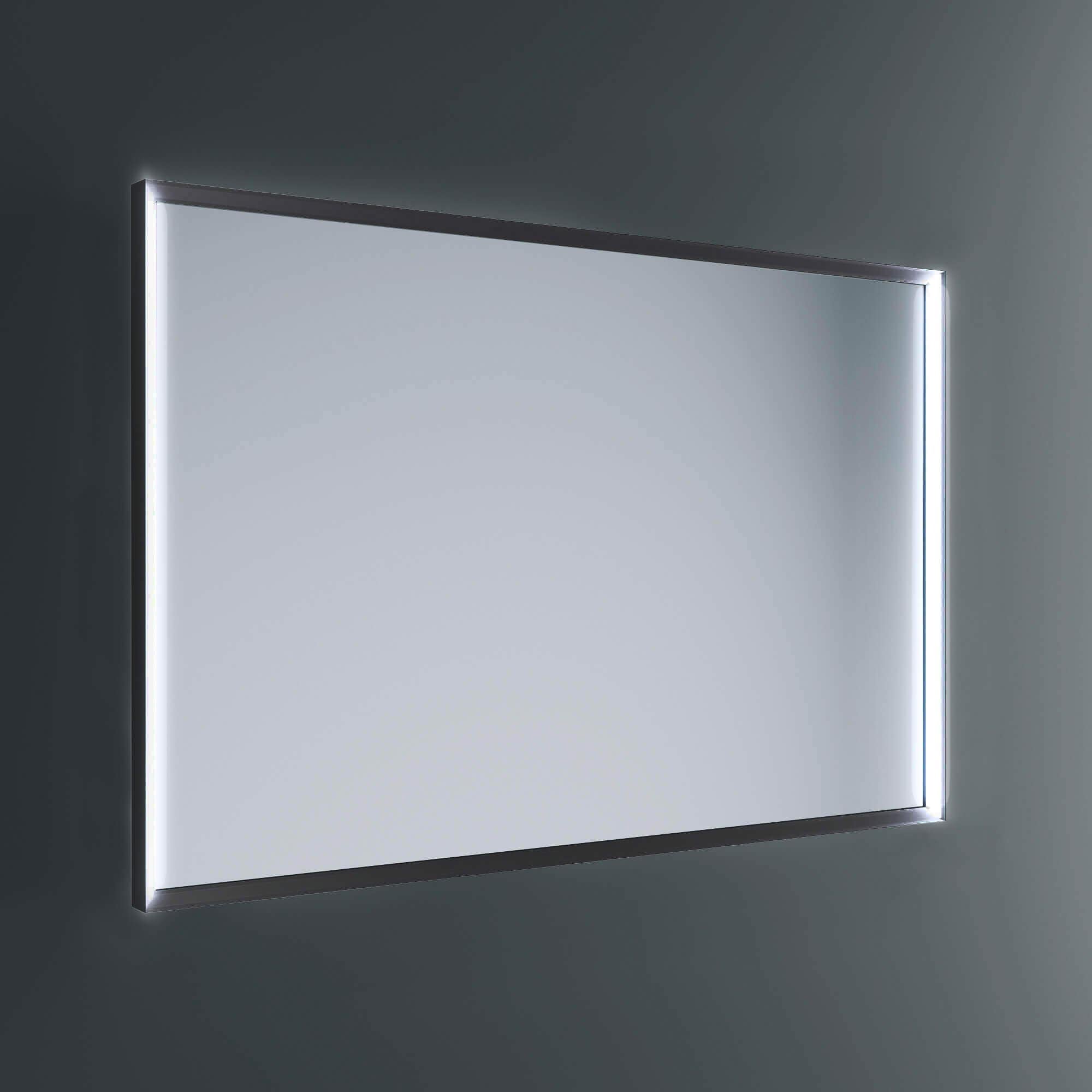 Lineabeta - Specchio LED Pyxis 90x80cm dimmerabile con cornice nera