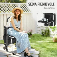 Carrello della Spesa in Alluminio con Borsa da 40L Impermeabile e Sedile, 46x59.5x97 cm, Nero e Argento