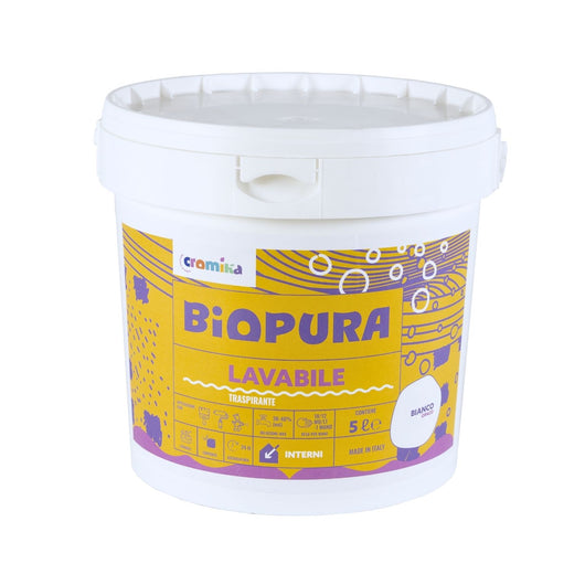 Superpittura lavabile traspirante interni alta copertura linea biopura cromika *** formato 5 lt, confezione 1
