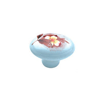 Pomolo in porcellana ovale "Fiori Marroni"