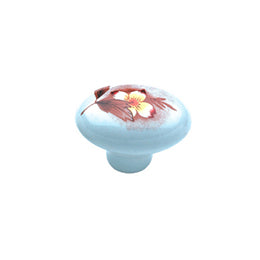 Pomolo in porcellana ovale "Fiori Marroni"