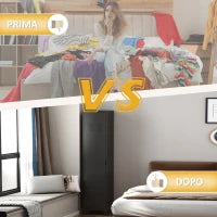 Armadietto Metallico Stile Industriale a un'Anta per Ingresso e Camera, 43x50x180cm, Nero