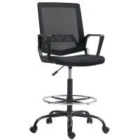 Sedia da Scrivania con Poggiapiedi Regolabile Altezza Regolabile e Braccioli 66,5x70,5x118-139,5 cm Nero