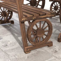 Set da Giardino 3 Pezzi in Legno di Pino con 1 Tavolo da Esterno 115x55x71 cm e 2 Panchine 115x51x80 cm