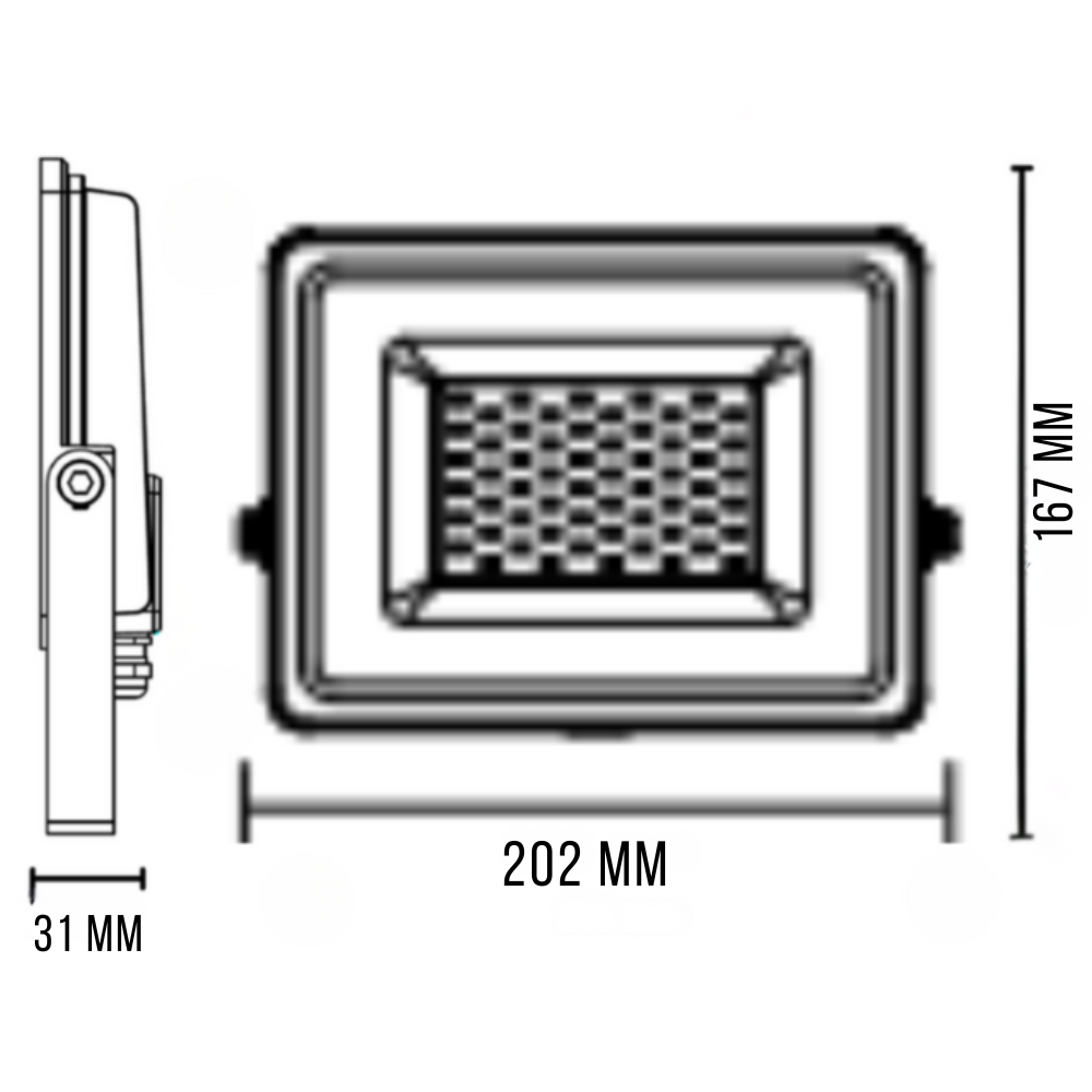Optonica proiettore led smd corpo nero linea premium 4000k ip65 clip luminoso *** watt 50 watt, confezione 1