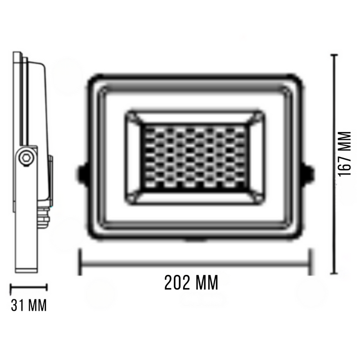 Optonica proiettore led smd corpo nero linea premium 4000k ip65 clip luminoso *** watt 50 watt, confezione 1