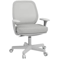 Sedia da Ufficio Ergonomica e Reclinabile ad Altezza Regolabile con 5 Rotelle, 55x48x82.5-94.5 cm, Grigia
