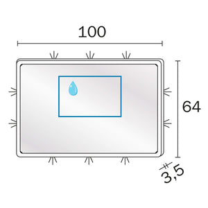 Inda - Specchio LED Portole Easy 100x64cm con bordo in vetro satinato