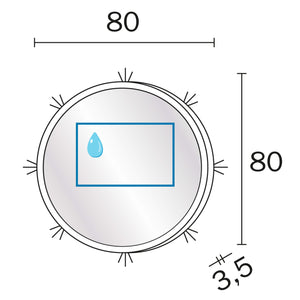 Inda - Specchio LED Portole Easy tondo 80cm con bordo in vetro satinato