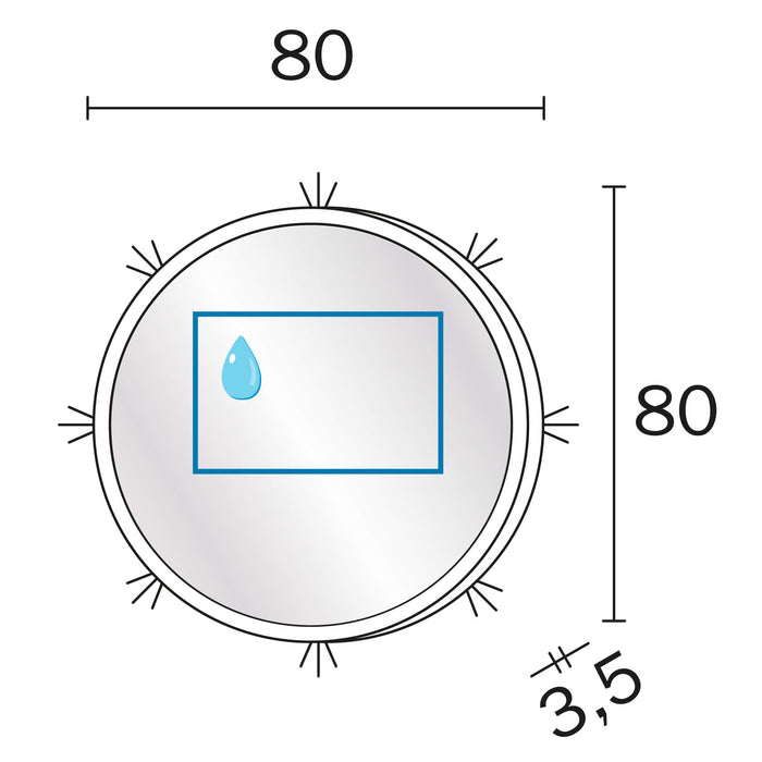 Inda - Specchio LED Portole Easy tondo 80cm con bordo in vetro satinato