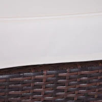 Set Mobili da Balcone in PE Rattan, Tavolo da Giardino con Poltroncine e Cuscini, Marrone