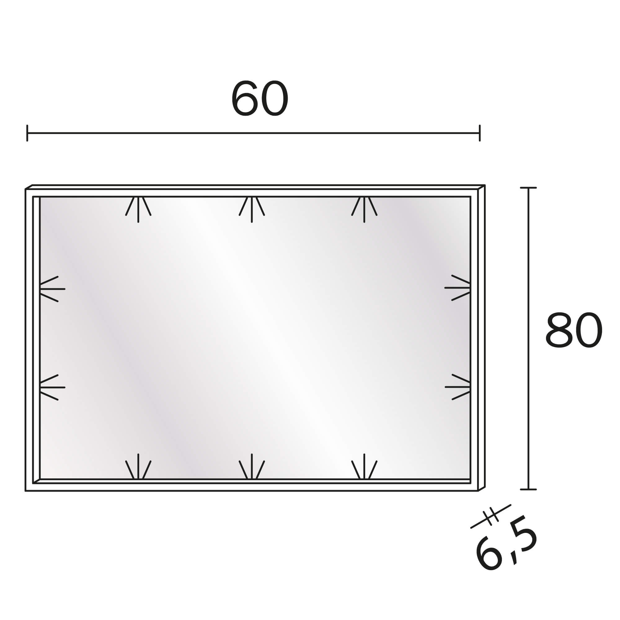 Inda - Specchio LED Pirano 60x80cm dimmerabile con telaio nero
