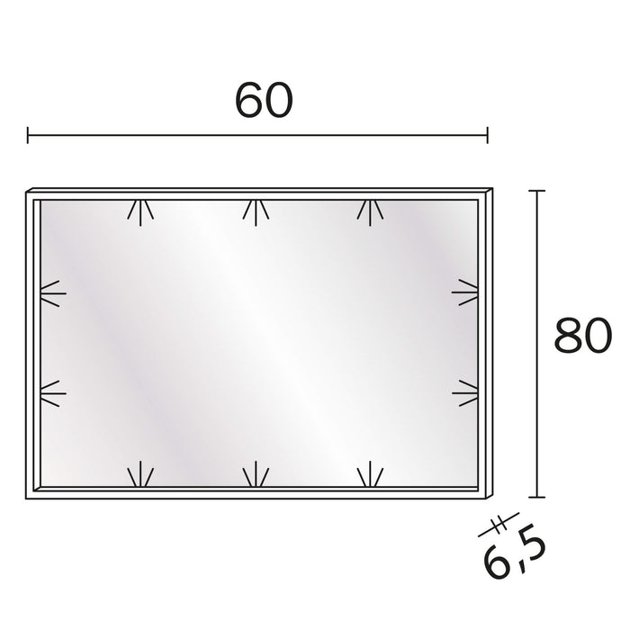 Inda - Specchio LED Pirano 60x80cm dimmerabile con telaio nero