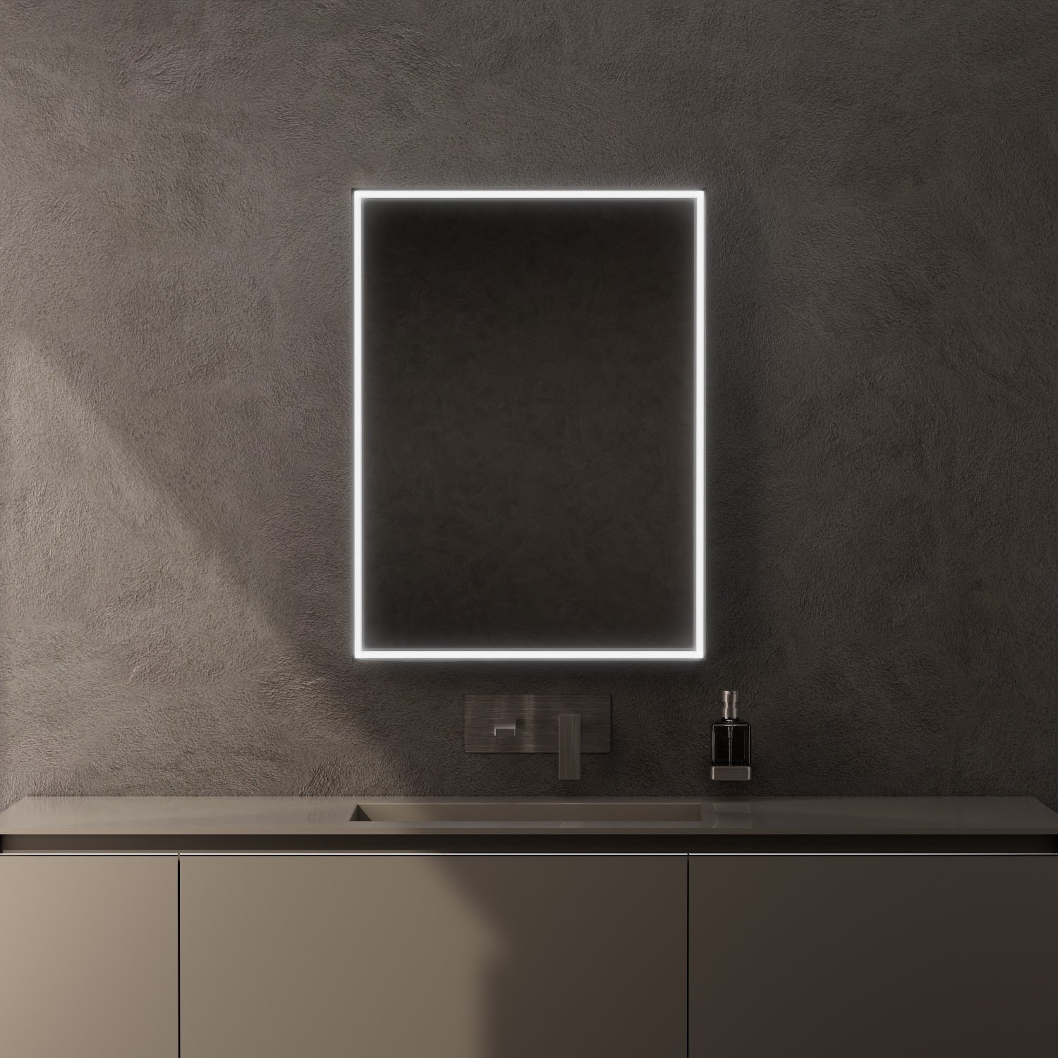 Inda - Specchio LED Pirano 60x80cm dimmerabile con telaio nero