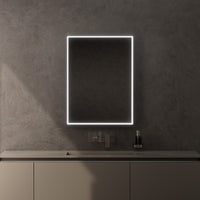 Inda - Specchio LED Pirano 60x80cm dimmerabile con telaio nero