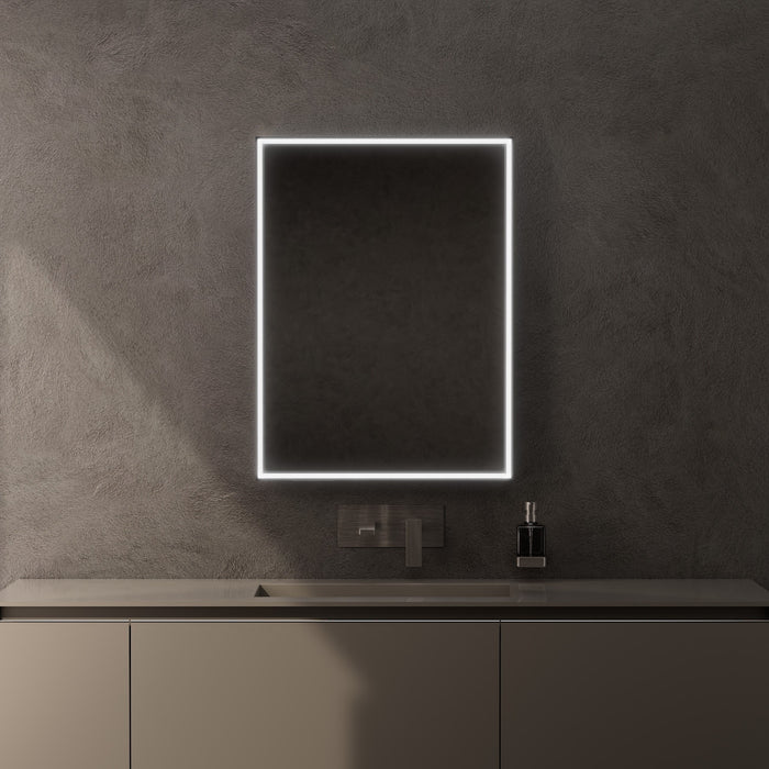 Inda - Specchio LED Pirano 60x80cm dimmerabile con telaio nero