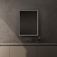 Inda - Specchio LED Pirano 60x80cm dimmerabile con telaio nero