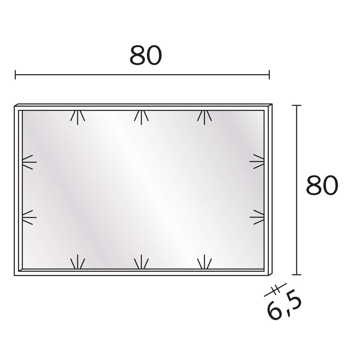 Inda - Specchio LED Pirano 80x80cm dimmerabile con telaio satinato
