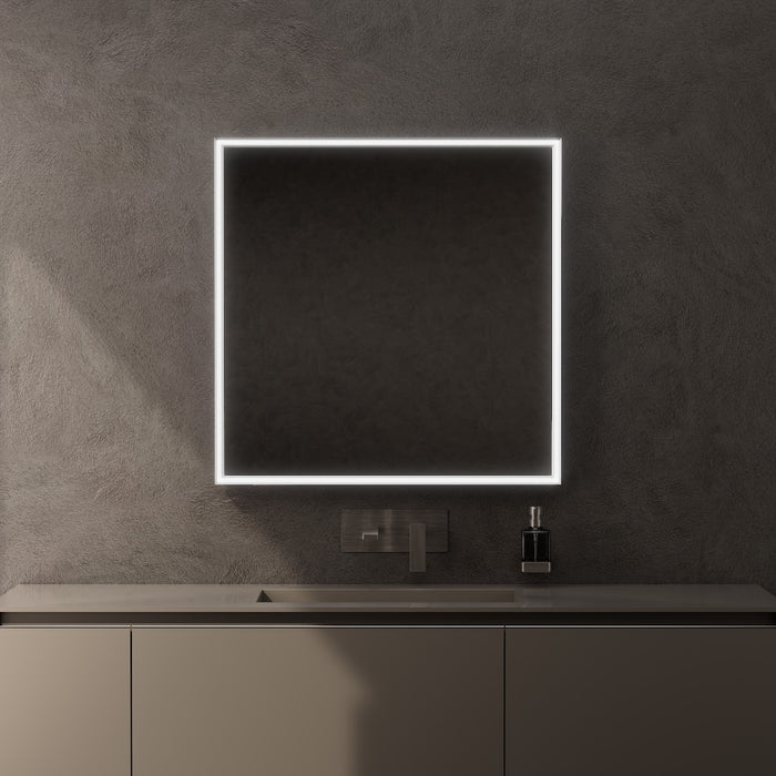 Inda - Specchio LED Pirano 80x80cm dimmerabile con telaio satinato