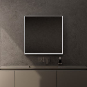 Inda - Specchio LED Pirano 80x80cm dimmerabile con telaio satinato