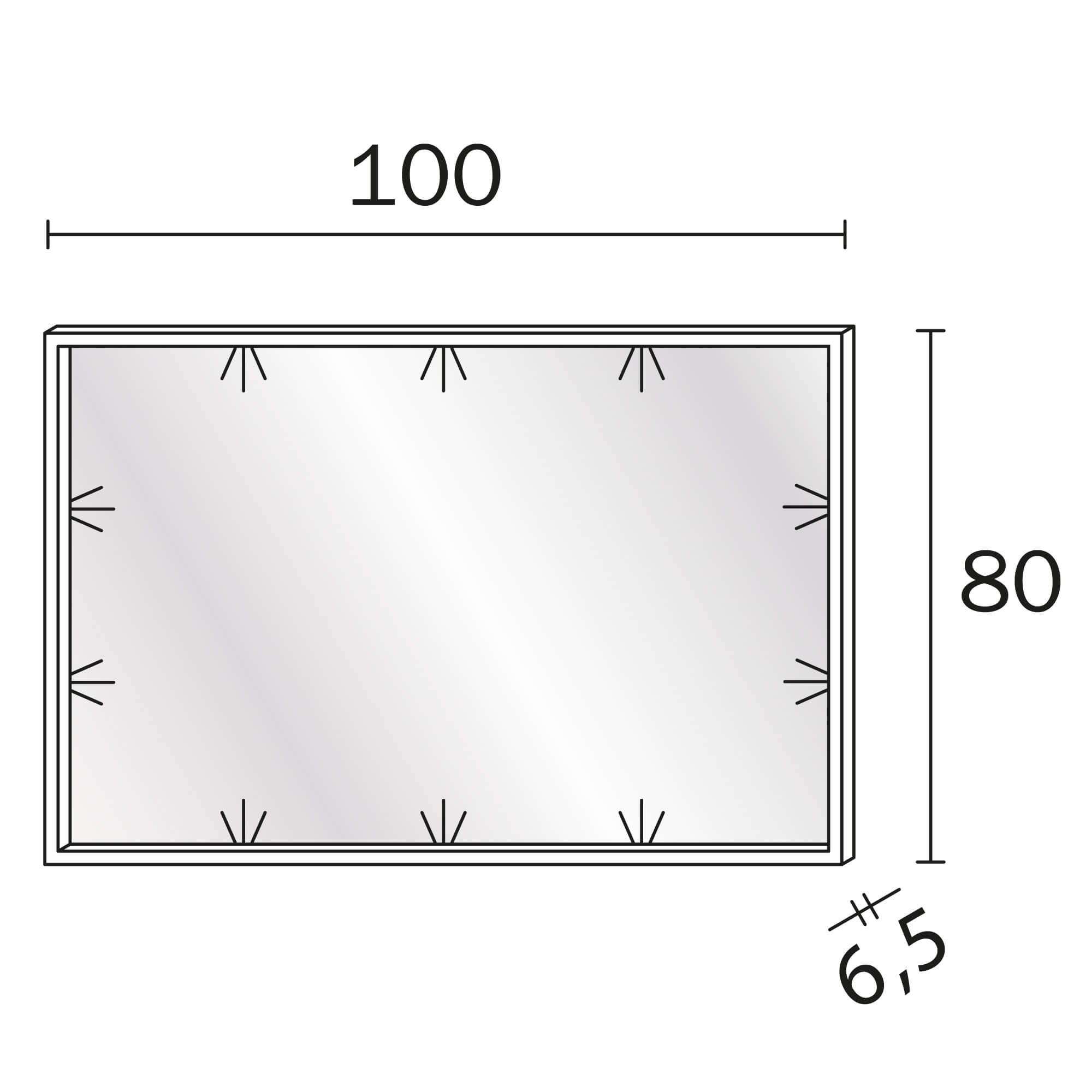 Inda - Specchio LED Pirano 100x80cm dimmerabile con telaio nero