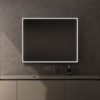 Inda - Specchio LED Pirano 100x80cm dimmerabile con telaio nero