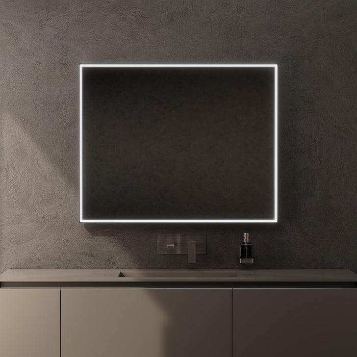 Inda - Specchio LED Pirano 100x80cm dimmerabile con telaio nero