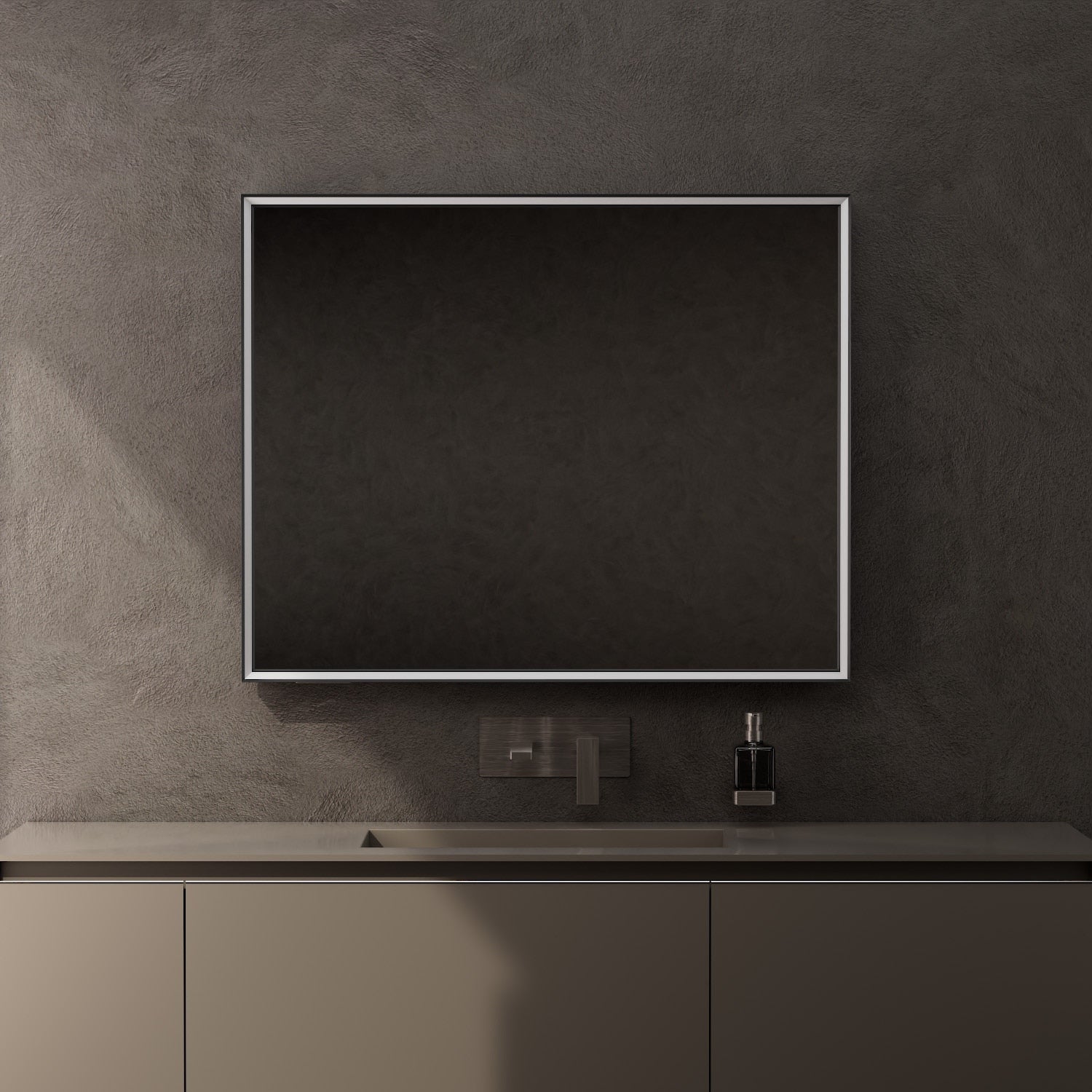 Inda - Specchio LED Pirano 100x80cm dimmerabile con telaio nero