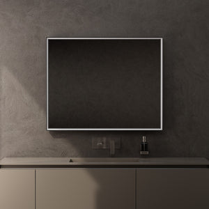 Inda - Specchio LED Pirano 100x80cm dimmerabile con telaio nero