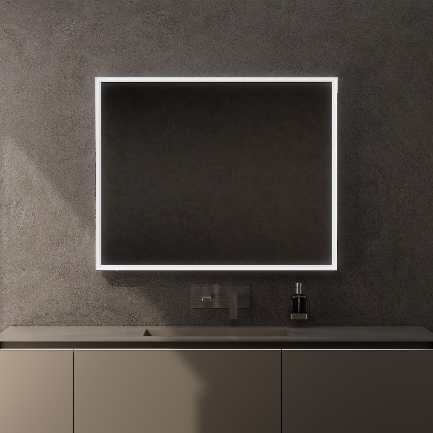 Inda - Specchio LED Pirano 100x80cm dimmerabile con telaio bianco