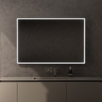 Inda - Specchio LED Pirano 120x80cm dimmerabile con telaio nero