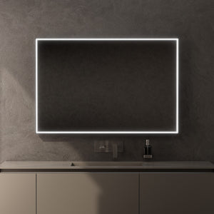 Inda - Specchio LED Pirano 120x80cm dimmerabile con telaio nero