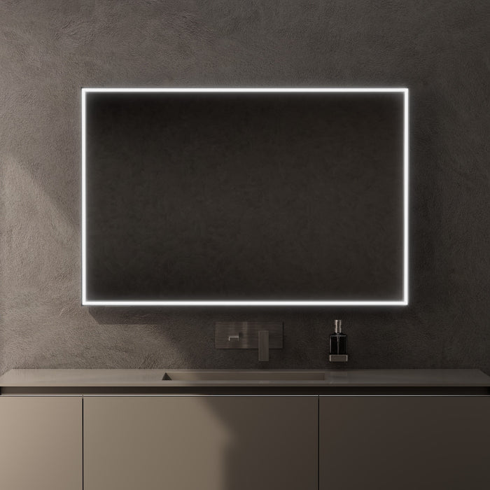 Inda - Specchio LED Pirano 120x80cm dimmerabile con telaio nero