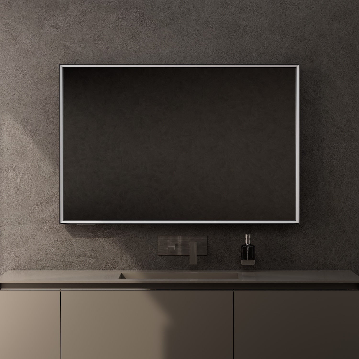 Inda - Specchio LED Pirano 120x80cm dimmerabile con telaio nero