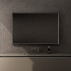 Inda - Specchio LED Pirano 120x80cm dimmerabile con telaio nero