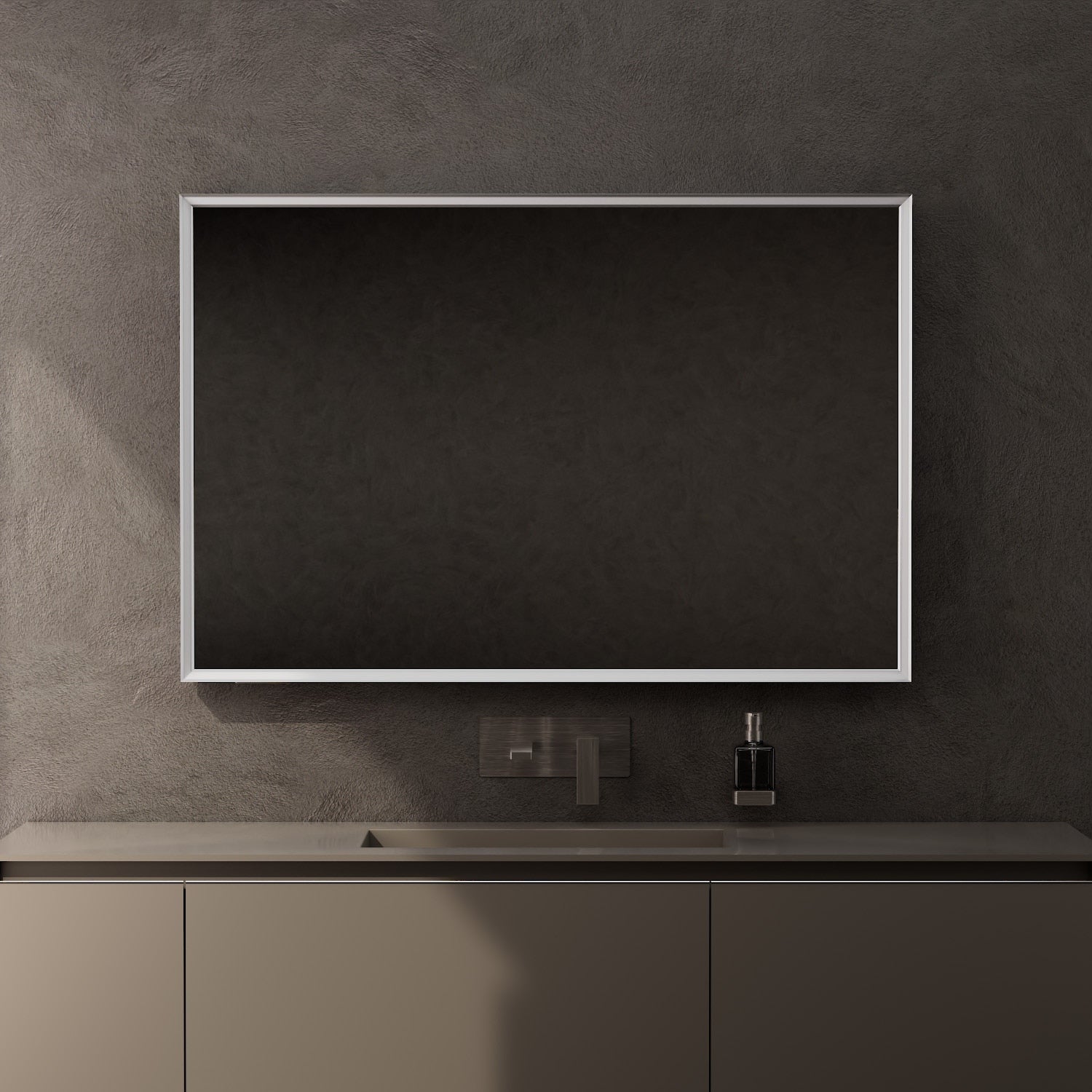 Inda - Specchio LED Pirano 120x80cm dimmerabile con telaio satinato