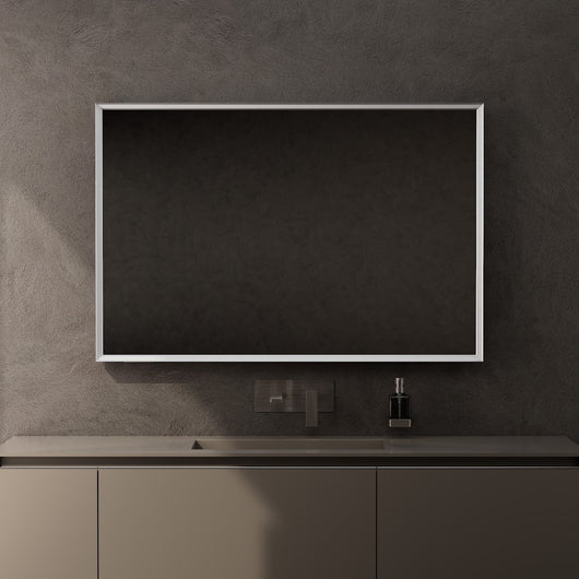 Inda - Specchio LED Pirano 120x80cm dimmerabile con telaio satinato