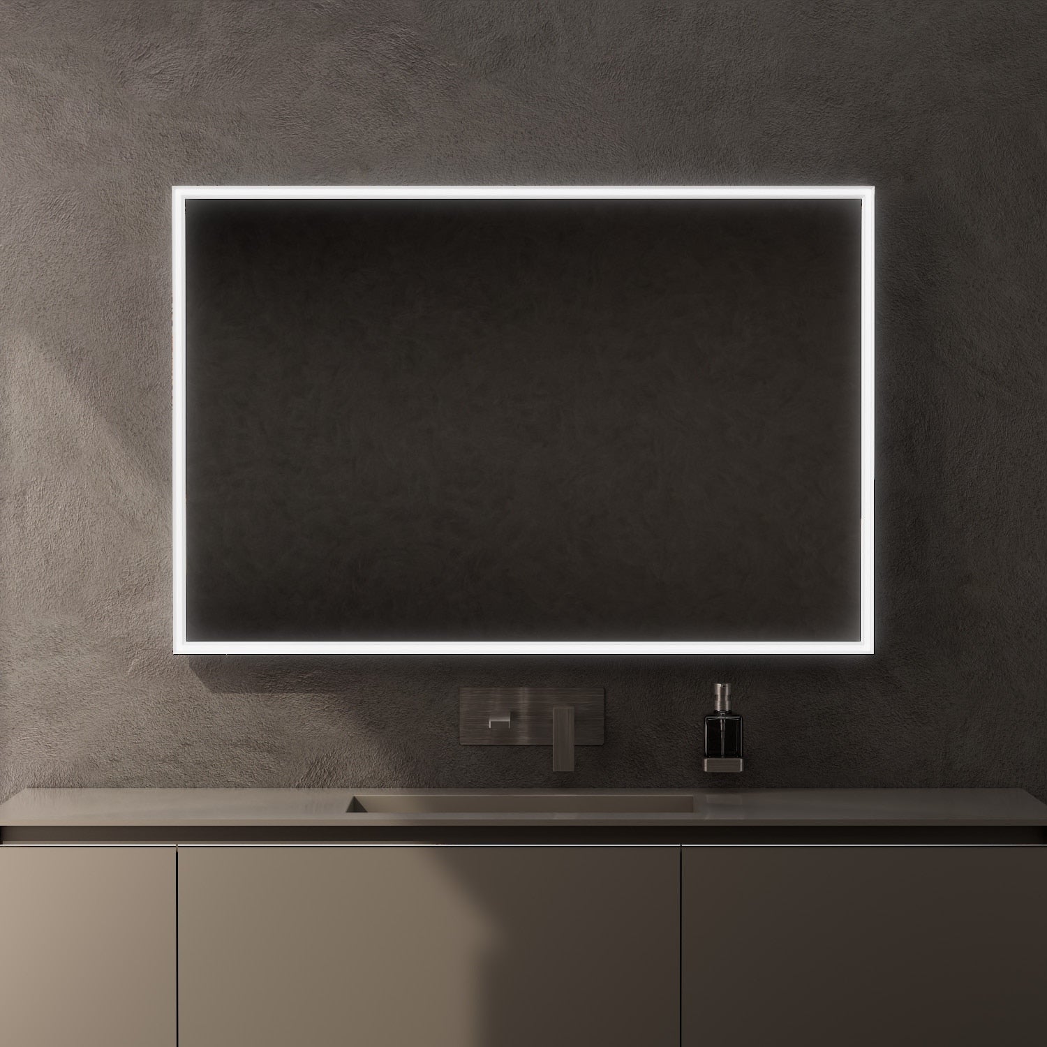 Inda - Specchio LED Pirano 120x80cm dimmerabile con telaio bianco